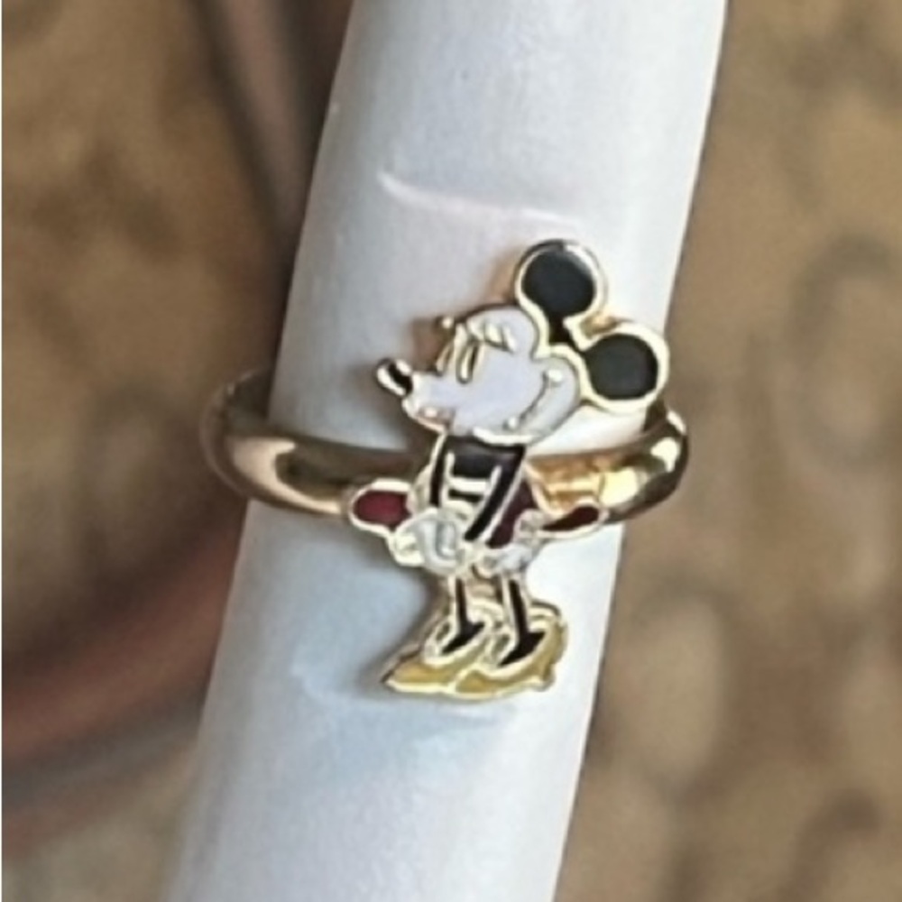 Vintage Walt Disney Productions Taiwan Minnie Mouse Gold Ring